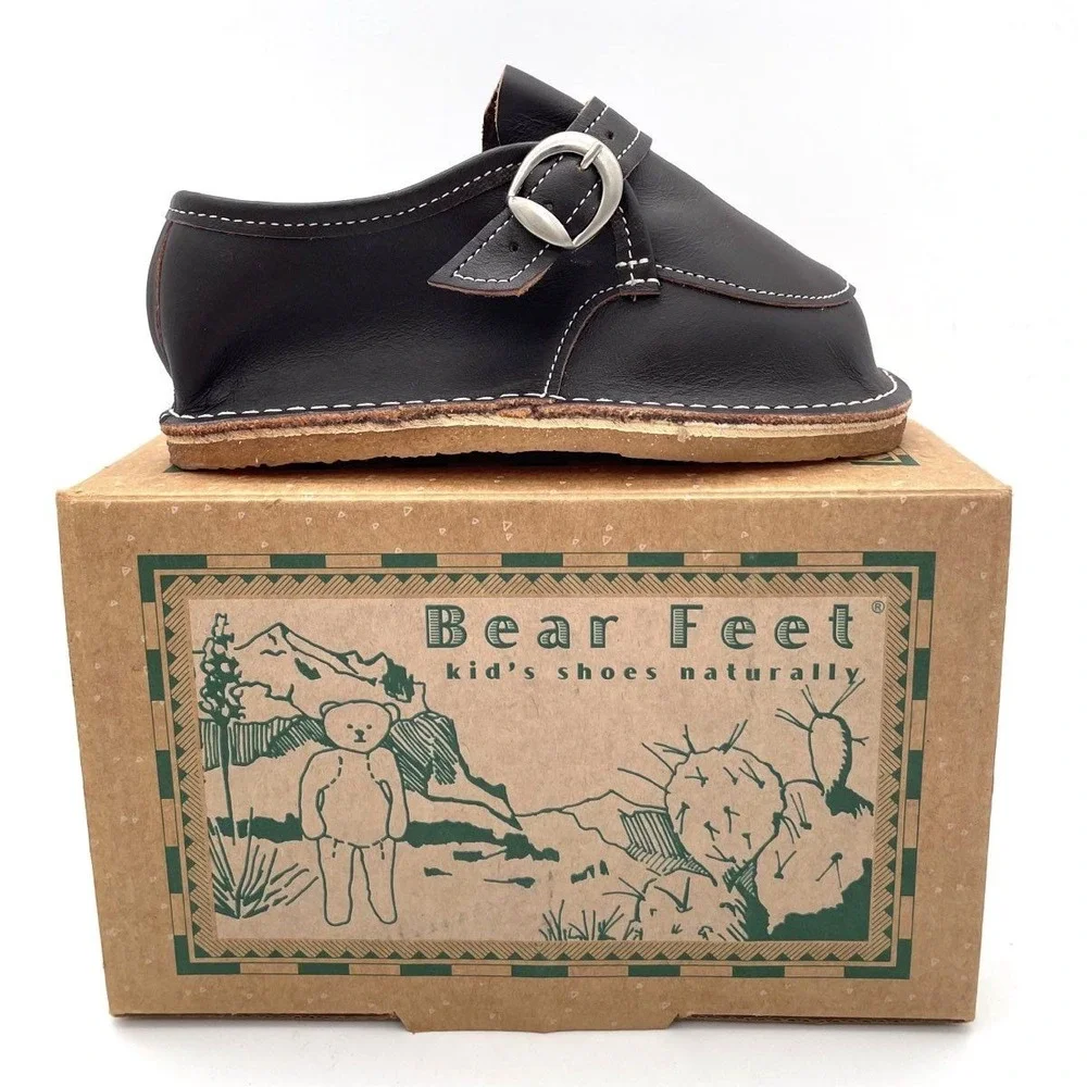 Bear Feet MNK CHS Monk Strap Dark Brown Leather Kid's Shoes Size 9 DSWB